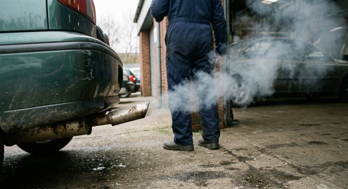 El coche echa humo por el escape: qué indica cada color